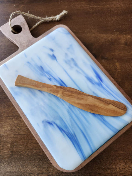 Cheese or Charcuterie Glass and Wood Boards