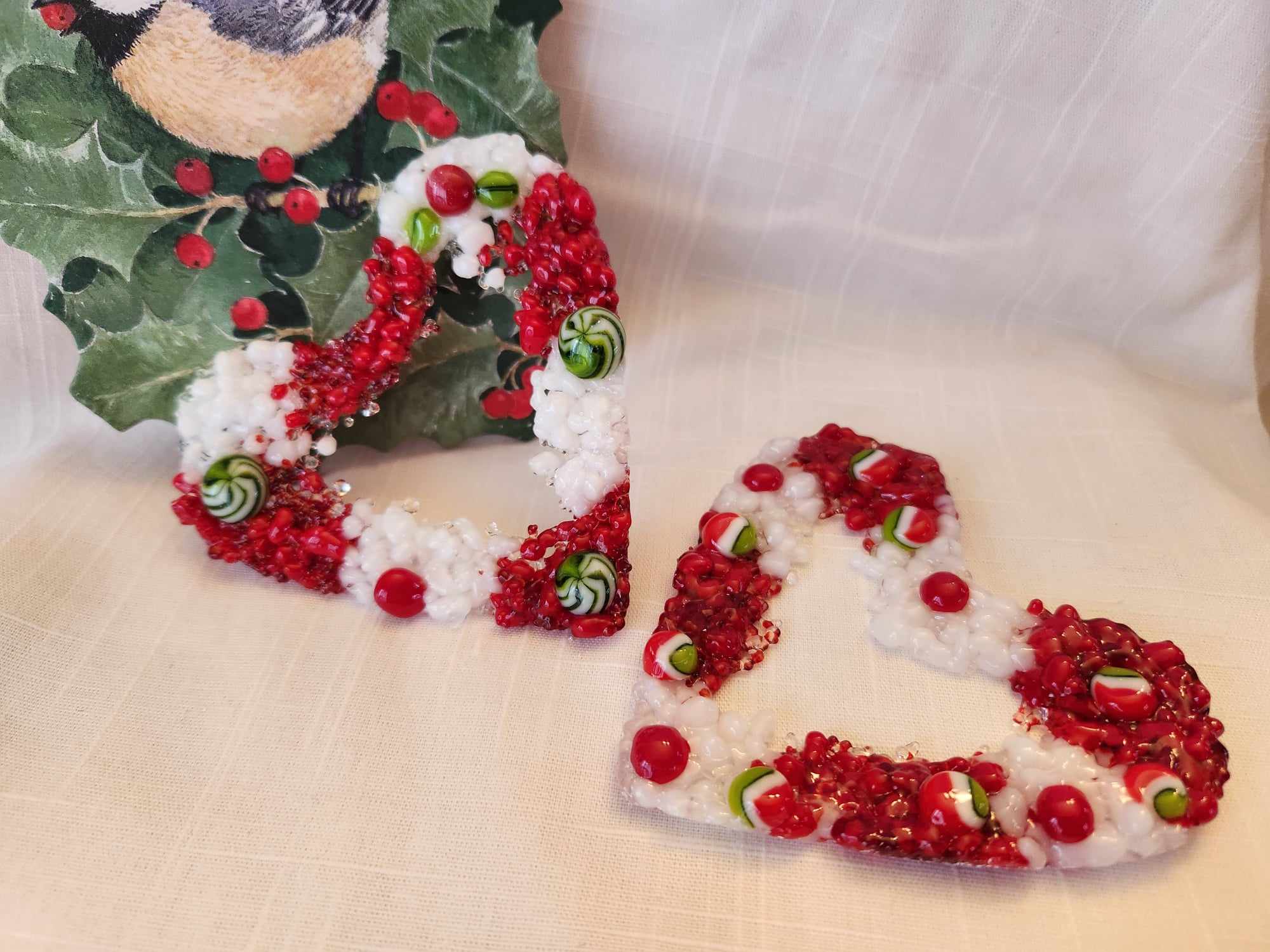 Candy Cane Heart Ornaments