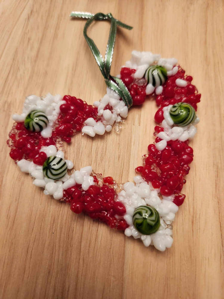 Candy Cane Heart Ornaments