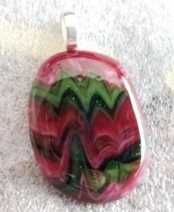 Pink and Green Combed Pendant