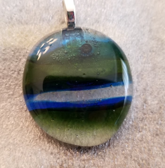 Transparent Green and Blue Pendant