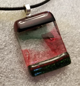 Cranberry Pink and Green Pendant
