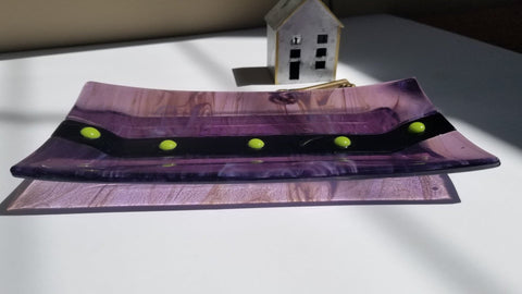 Purple Tray with Fresh Green Dots
