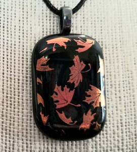 Black and Copper Leaf Pendant