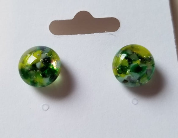 Green Watercolor Pendant and Earrings