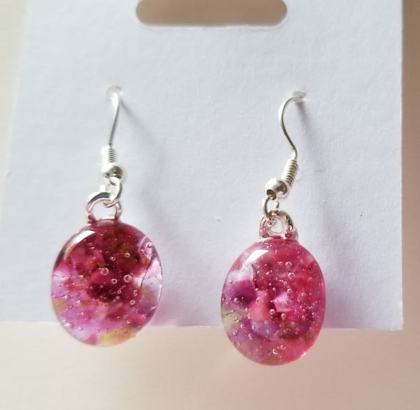 Pink Watercolor Pendants and Earrings
