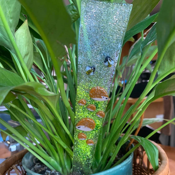 Plant Stakes with hedgehogs, bees, or dragonflies