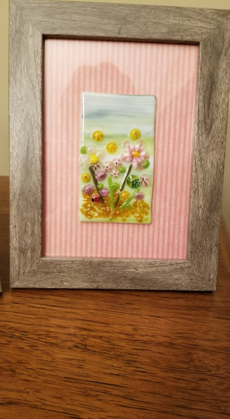 Framed Pink Bouquet of Flowers