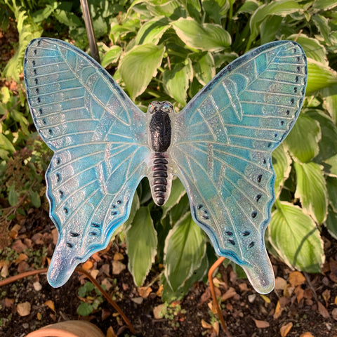 Blue Butterfly garden stake