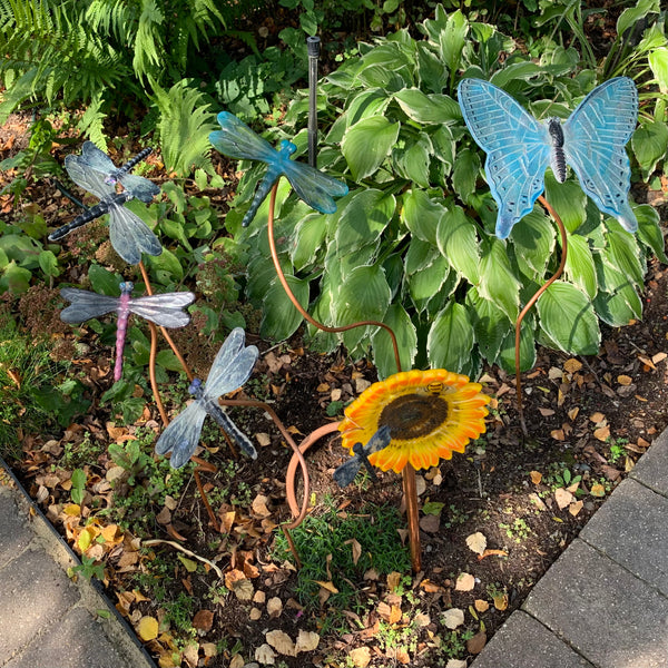 Blue Butterfly garden stake