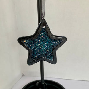 Blue dicro star ornament